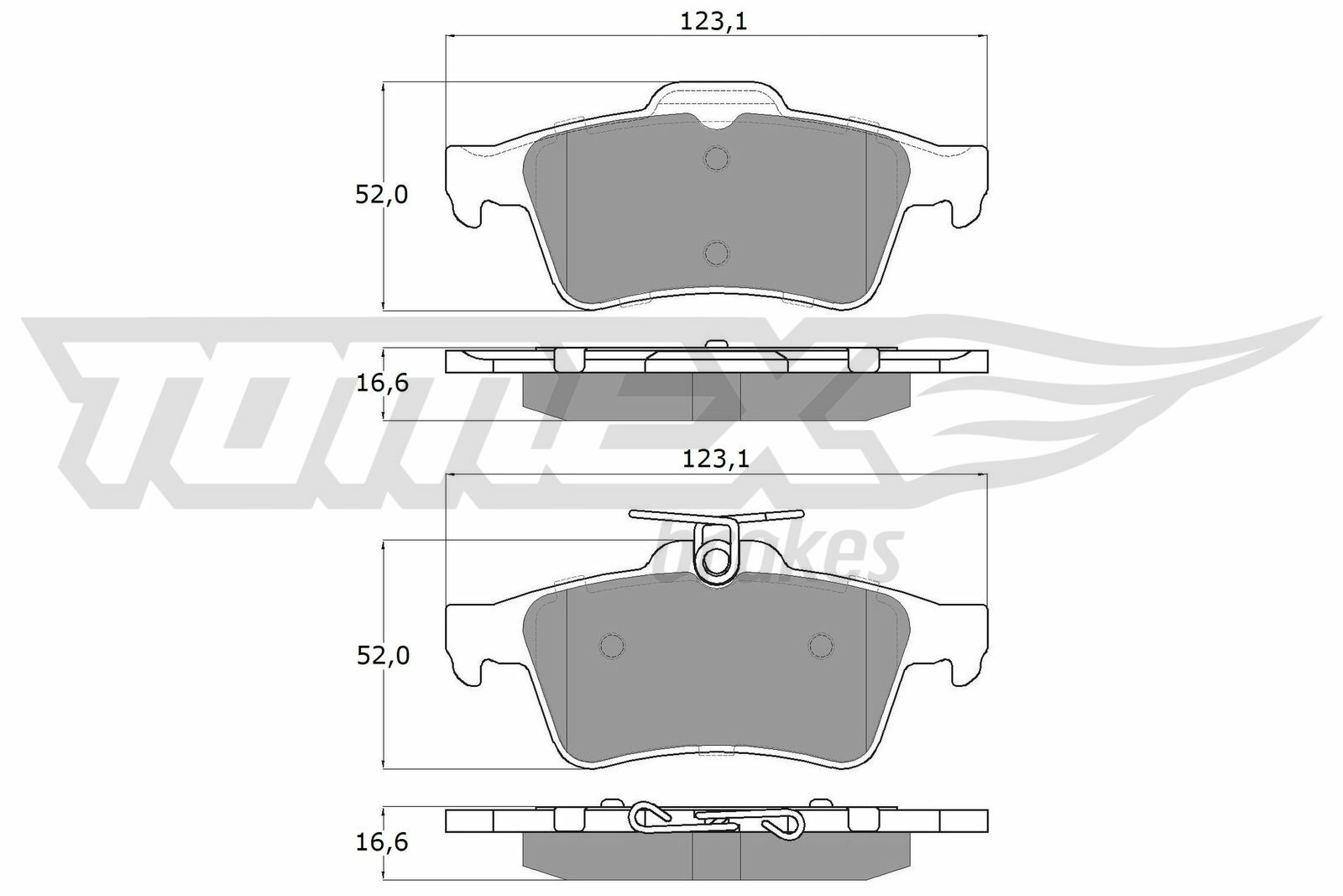 Sada brzdových destiček, kotoučová brzda TOMEX Brakes